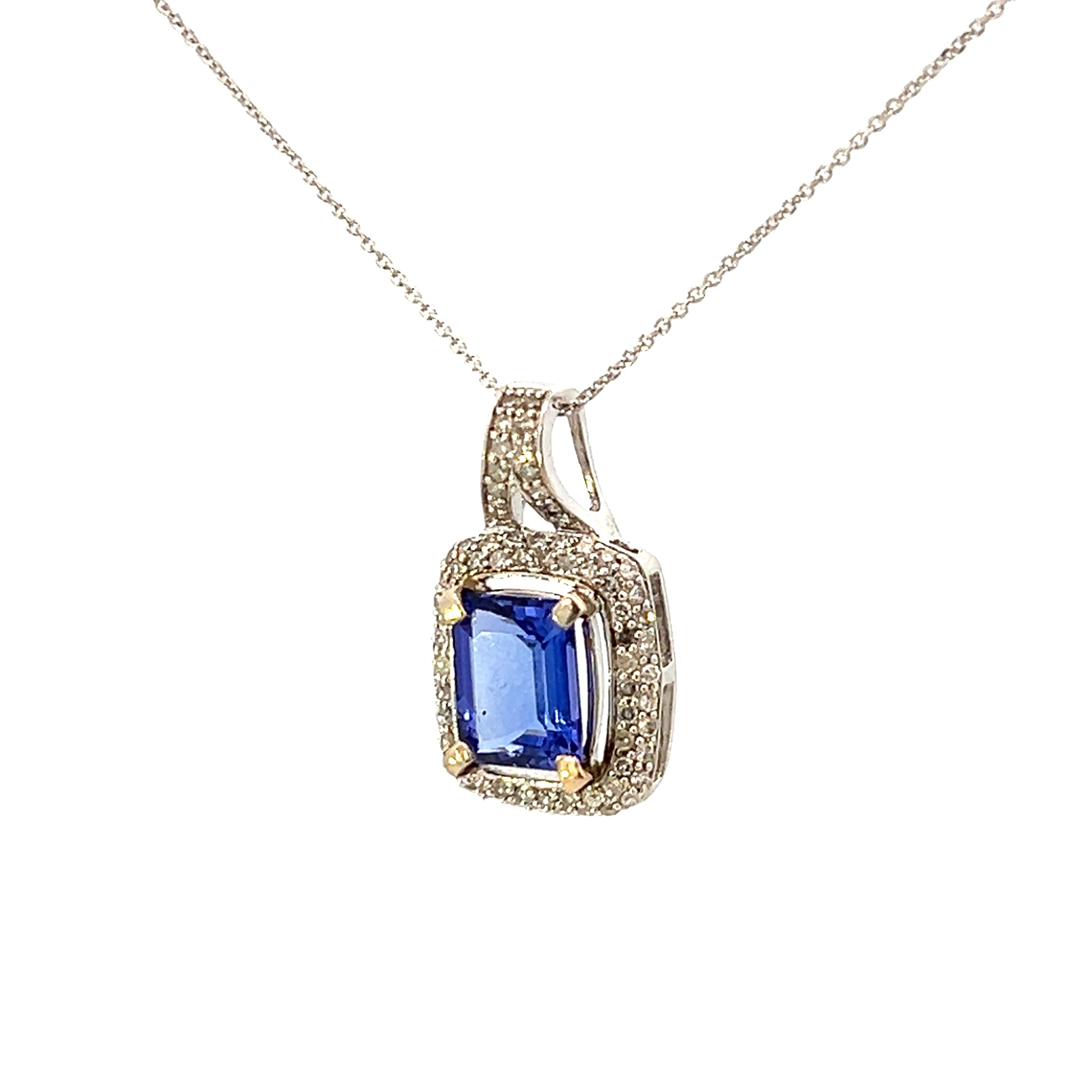 4.04cttw Tanzanite Necklace Gold | Tanzanite Necklace