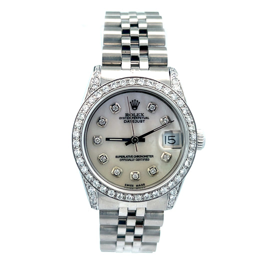 Rolex 68240 | Datejust Rolex Diamonds | Mother of Pearl Rolex Women's | 1997 diamond dial