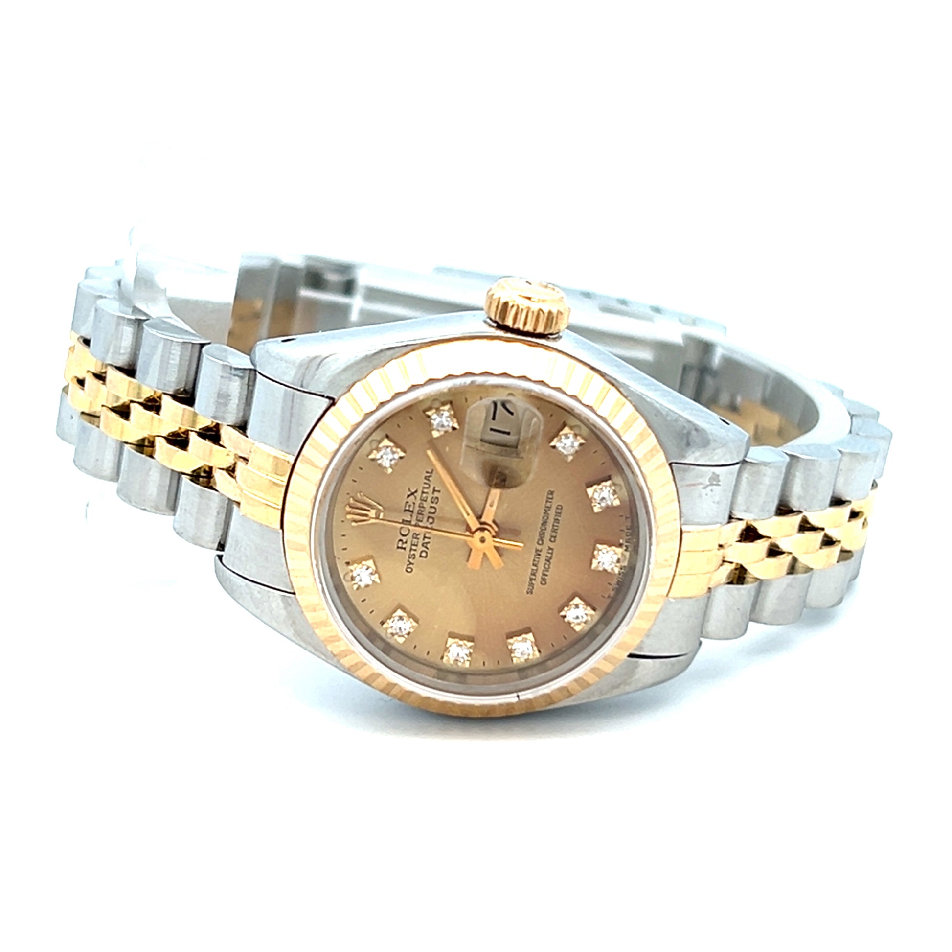 Rolex 69173 | Ladies Rolex DateJust with Diamond Dial | Small Womens Rolex | 1988 26mm