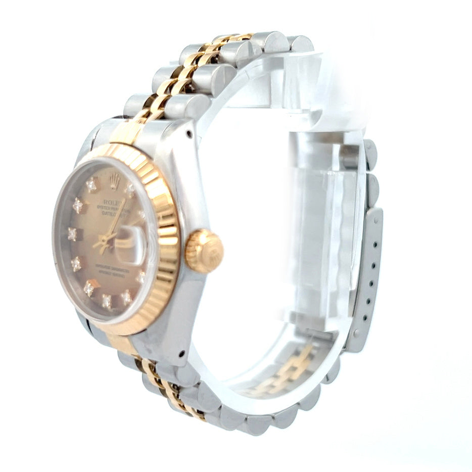 Rolex 69173 | Ladies Rolex DateJust with Diamond Dial | Small Womens Rolex | 1988 26mm