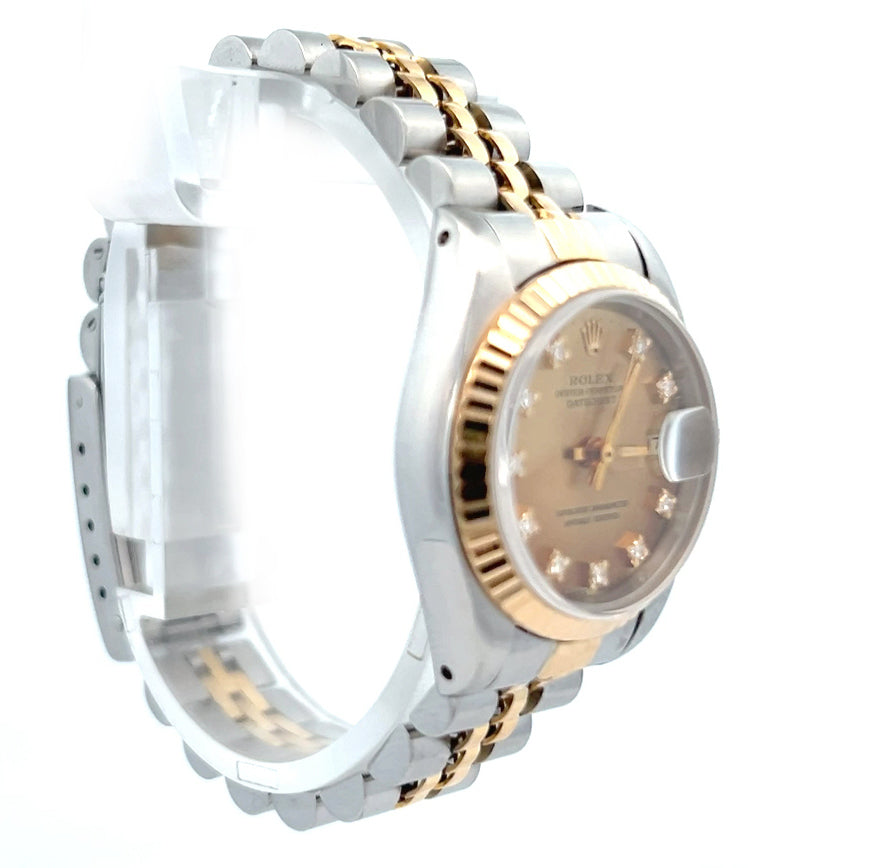 Rolex 69173 | Ladies Rolex DateJust with Diamond Dial | Small Womens Rolex | 1988 26mm