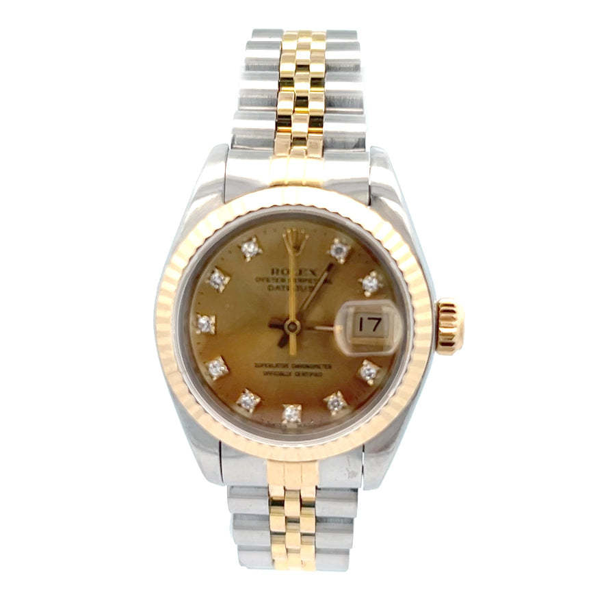 Rolex 69173 | Ladies Rolex DateJust with Diamond Dial | Small Womens Rolex | 1988 26mm