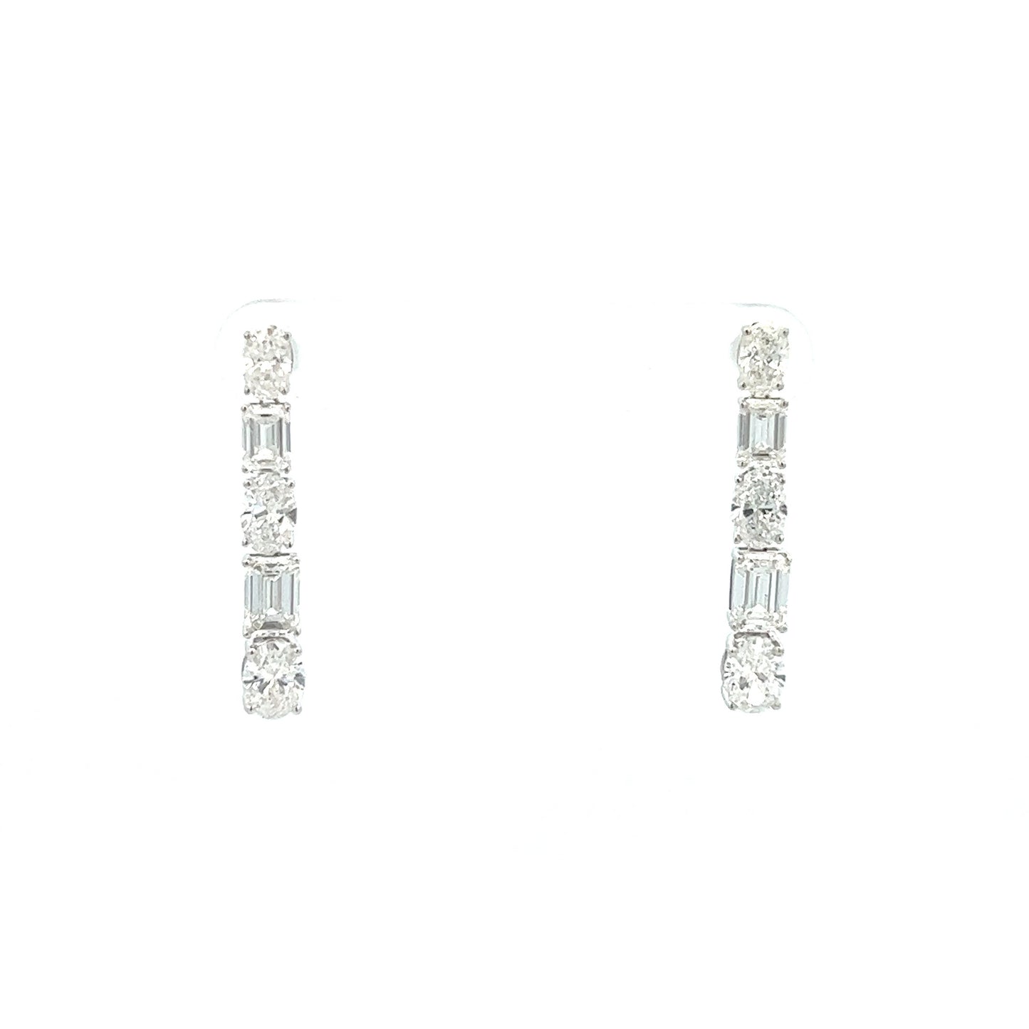 4.73cttw Dangle Diamond Earrings | 14k White Gold