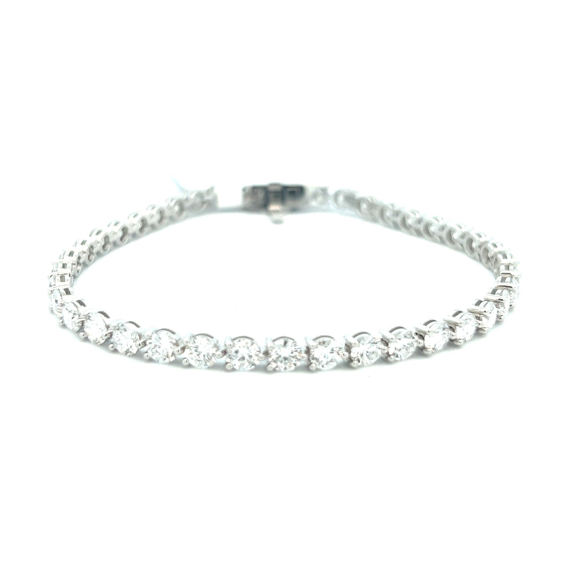 7.36cttw White Gold Diamond Tennis Bracelet | 14k White Gold