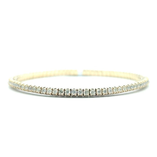 3 Carat Flexible Diamond Tennis Bracelet | 14k White Gold