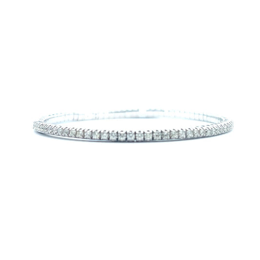 3 Carat Flexible Diamond Bracelet | 14k White Gold