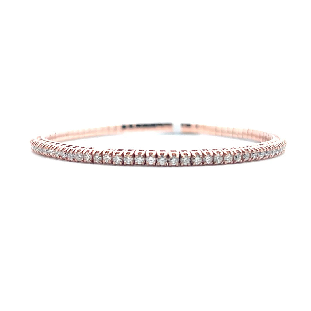 3ct Flexible Diamond Bracelet | 14k Rose Gold