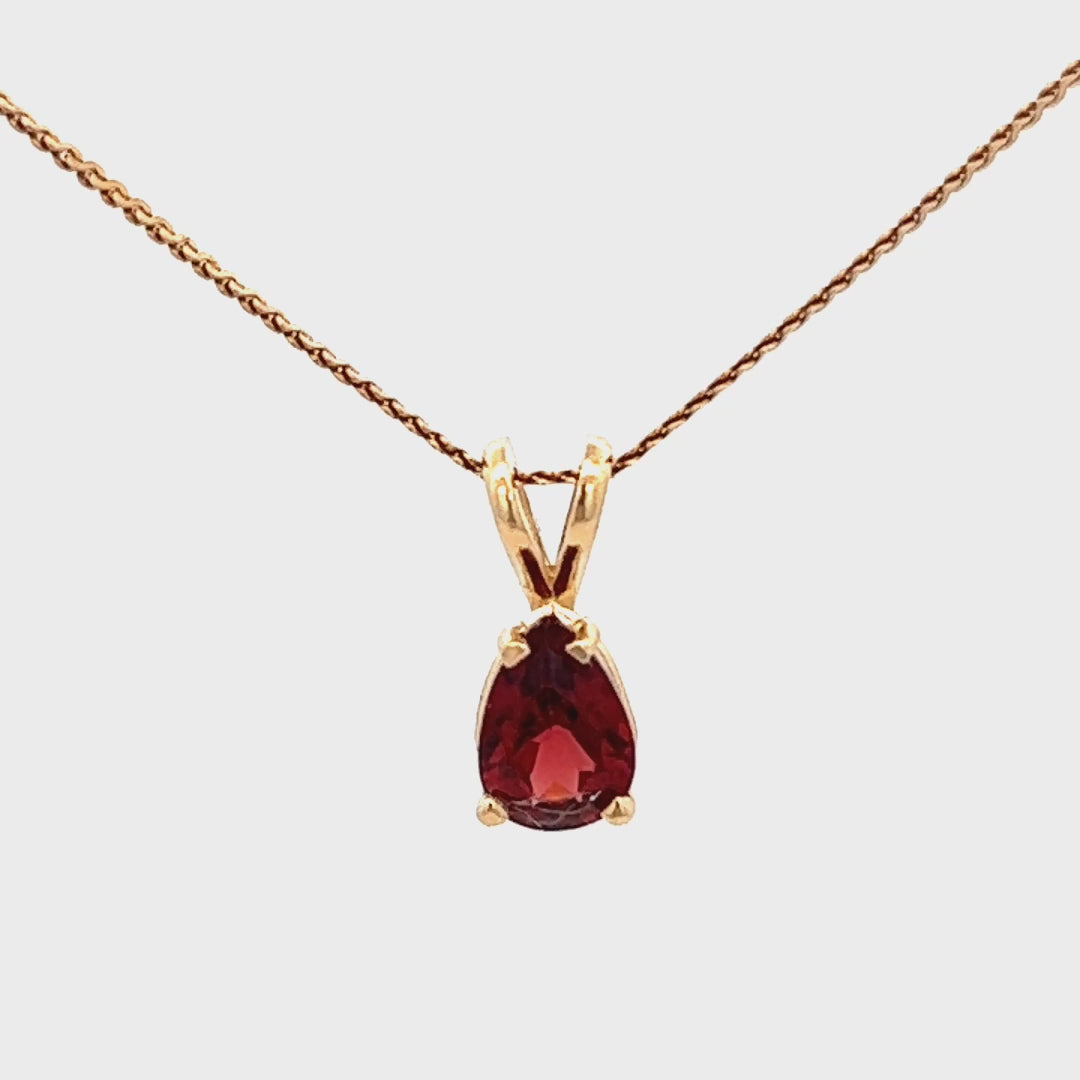 9ct Gold pendant Ruby. Teardrop shape genuine ruby 6x4mm.
