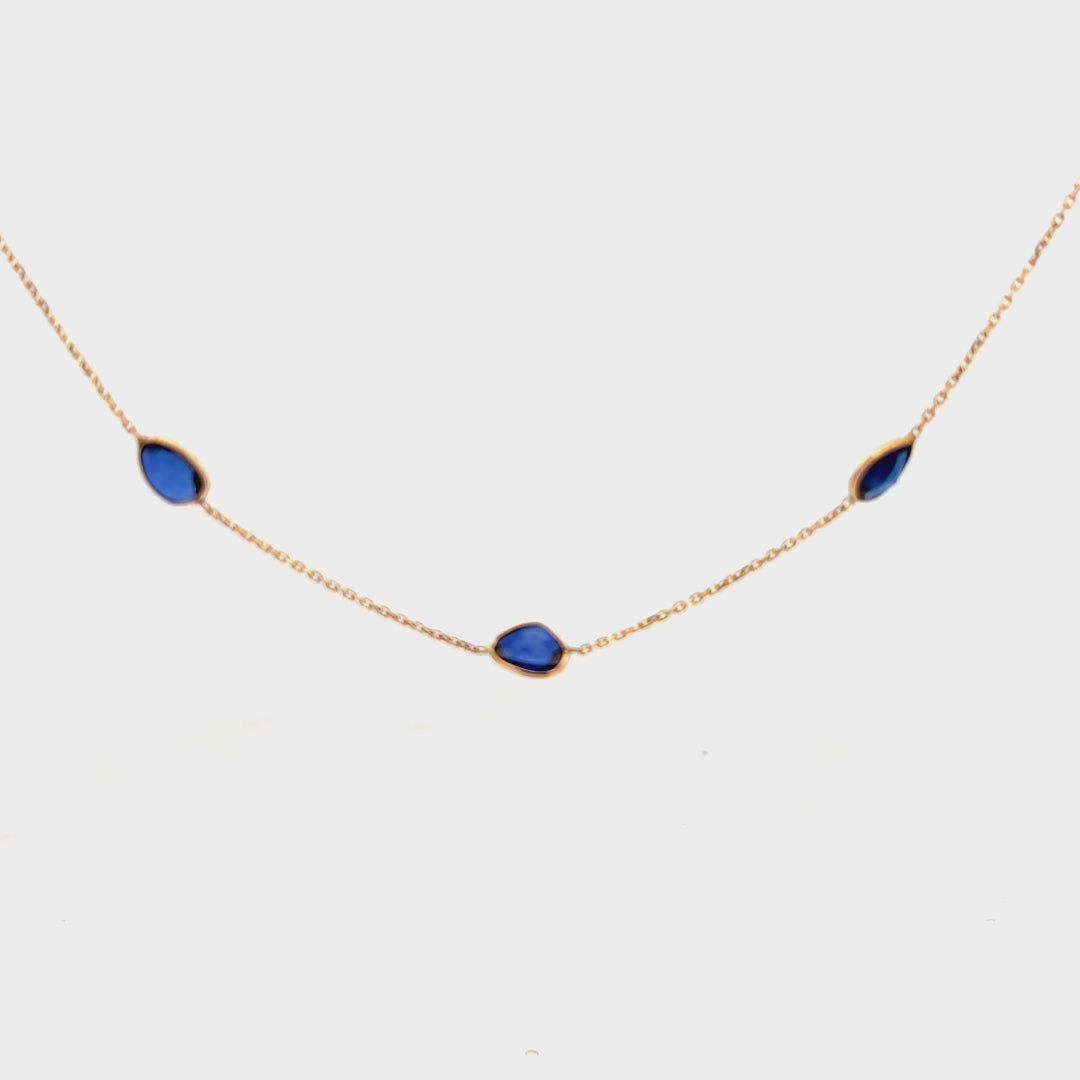 5cttw Gold Sapphire Necklace Video | Gemstone Necklace