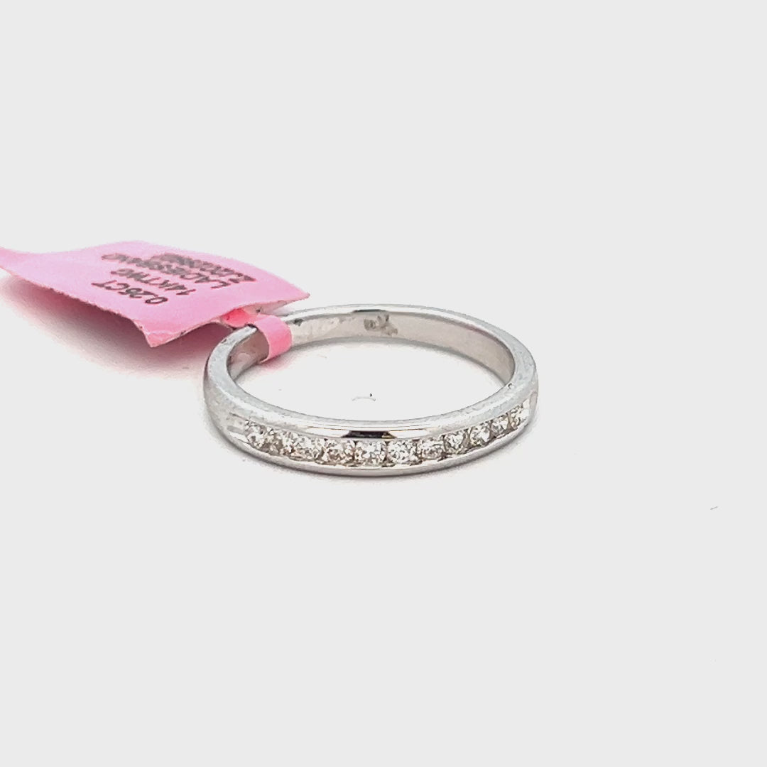 Video of a .26cttw Half Eternity Wedding Band | Diamond Half Eternity Band | Half Eternity Diamond Ring Video | 14k White Gold