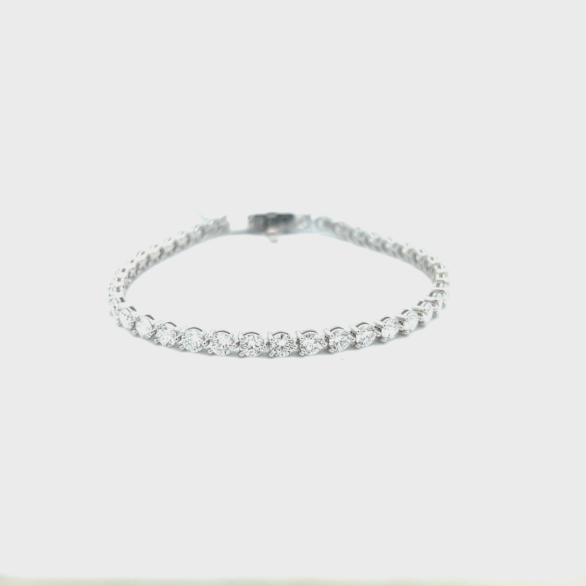 7.36cttw White Gold Diamond Tennis Bracelet video | 14k White Gold