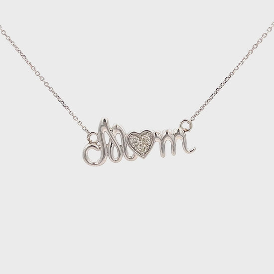 .09cttw Mothers Day Necklace Video | Gold Mom Necklace Video | Diamond Heart Video