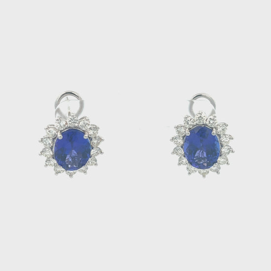 13cttw Tanzanite and Diamond Earrings Video | 14k White Gold