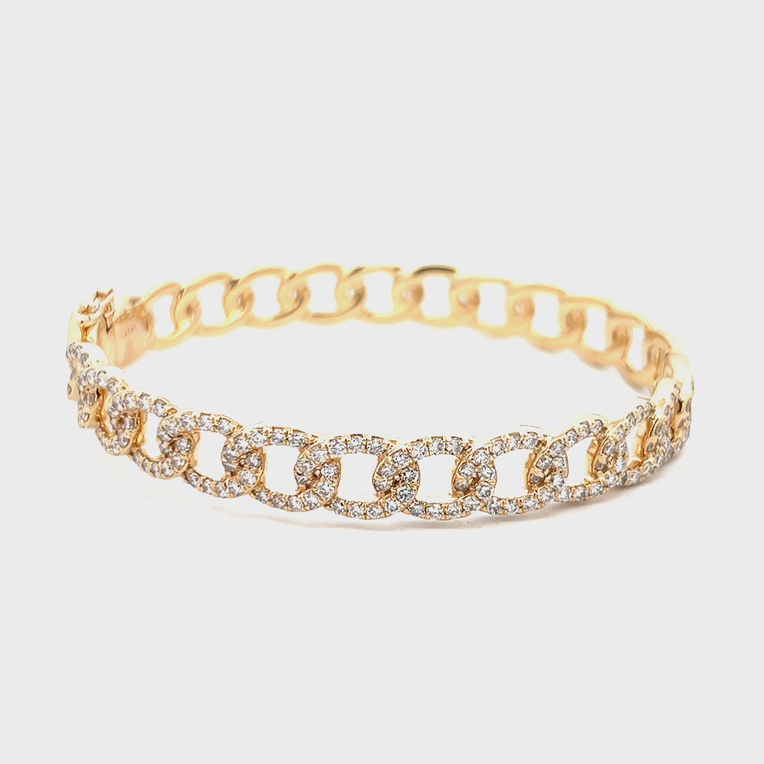 2.54cttw Diamond Bangle Bracelet | Gold Bangle Bracelet | 14k Gold Bangle Bracelet Video
