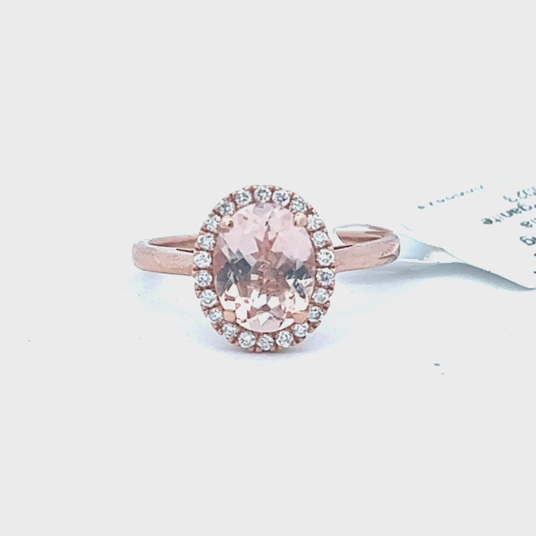 1.66cttw Oval Morganite Engagement Ring Video | Rose Gold