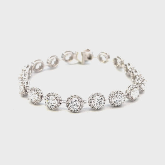 18k White Gold Tennis Bracelet Video | 11.10cttw Diamond Tennis Bracelet White Gold Video