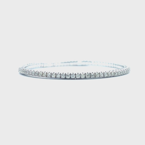 3 Carat Flexible Diamond Bracelet Video | 14k White Gold