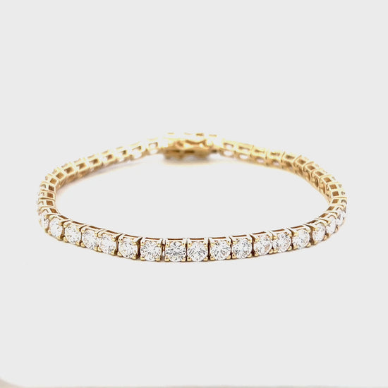 10 Carat Tennis Bracelet Video | Lab Grown Diamonds Tennis Bracelet Video | 14k Yellow Gold Tennis Bracelet Video