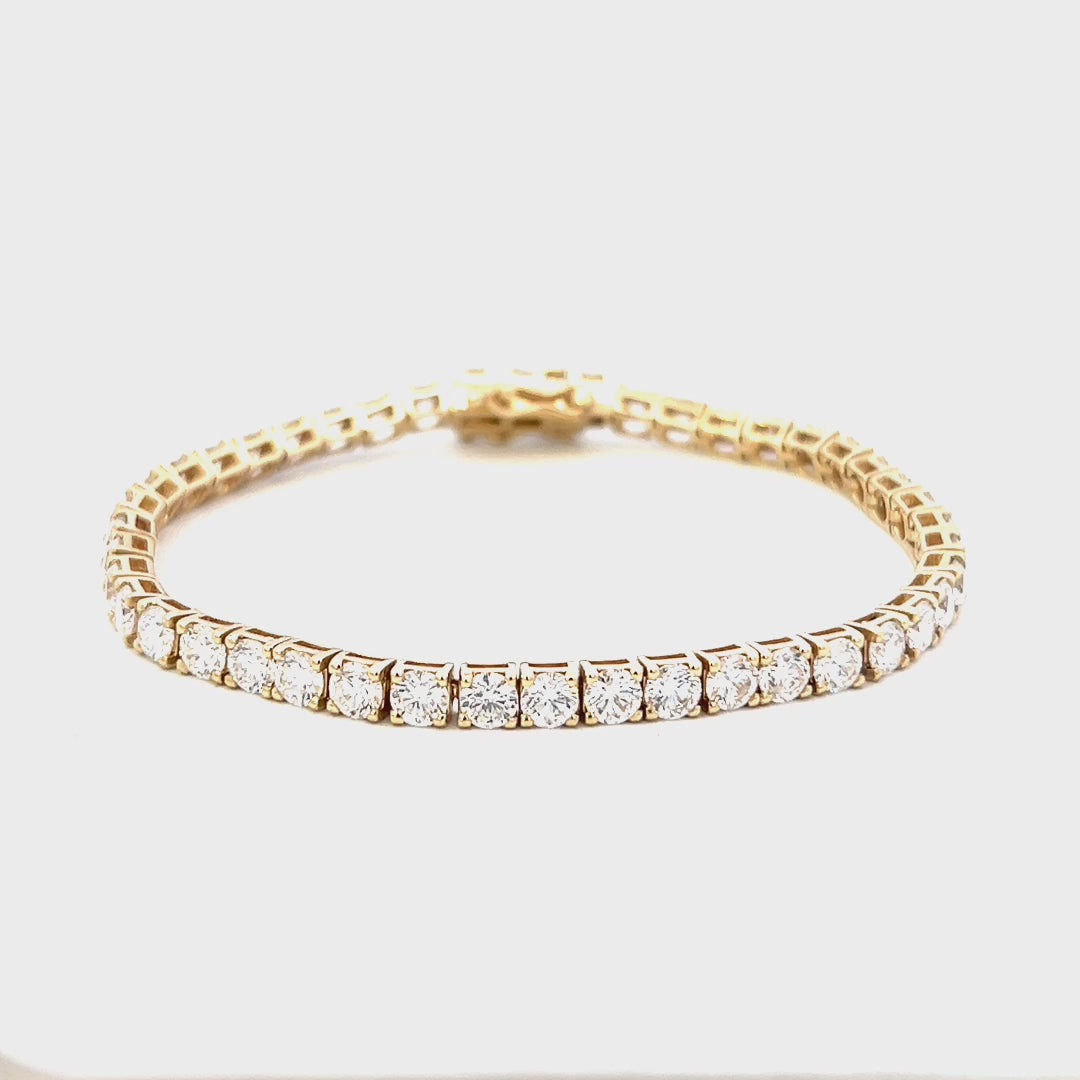 10 Carat Tennis Bracelet Video | Lab Grown Diamonds Tennis Bracelet Video | 14k Yellow Gold Tennis Bracelet Video