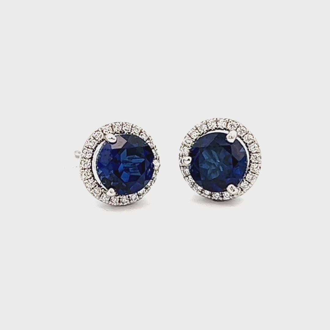 3.5cttw Sapphire and Diamond Earrings Video | Blue Sapphire and Diamond Earrings