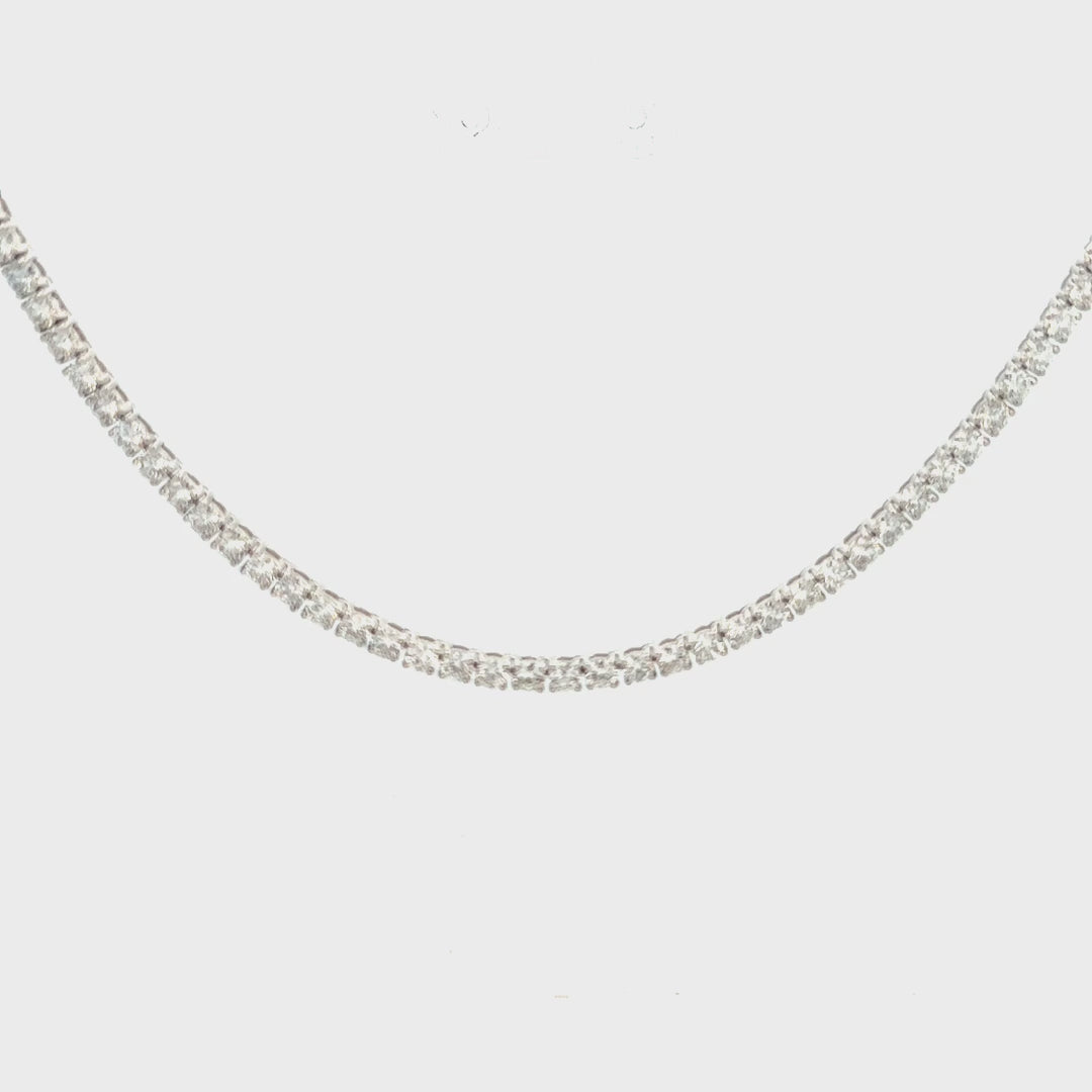 12 Carat Diamond Tennis Necklace | Lab-Created Diamonds | 14K White Gold