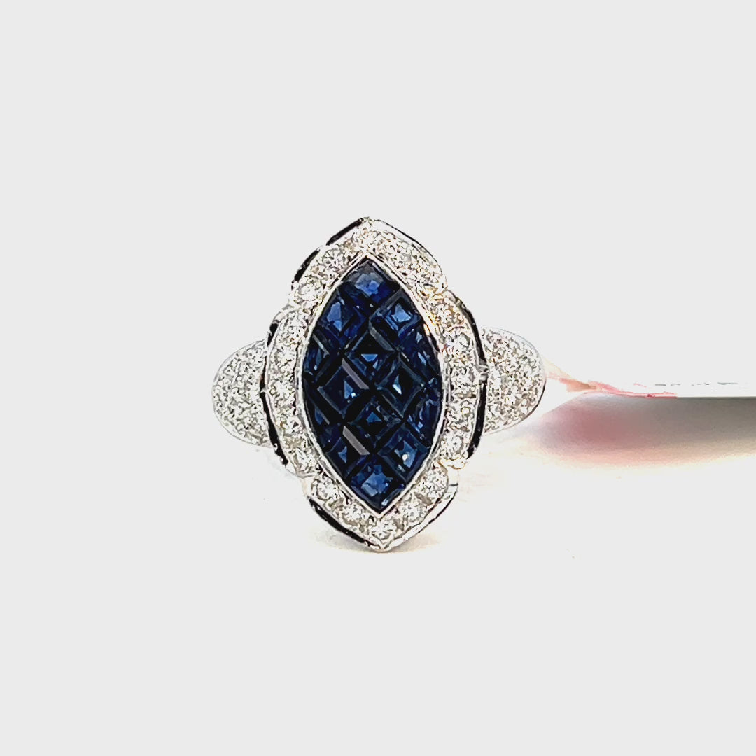 Video of a 2.40cttw Marquise Sapphire Engagement Ring | Blue Sapphire Marquise Ring Video