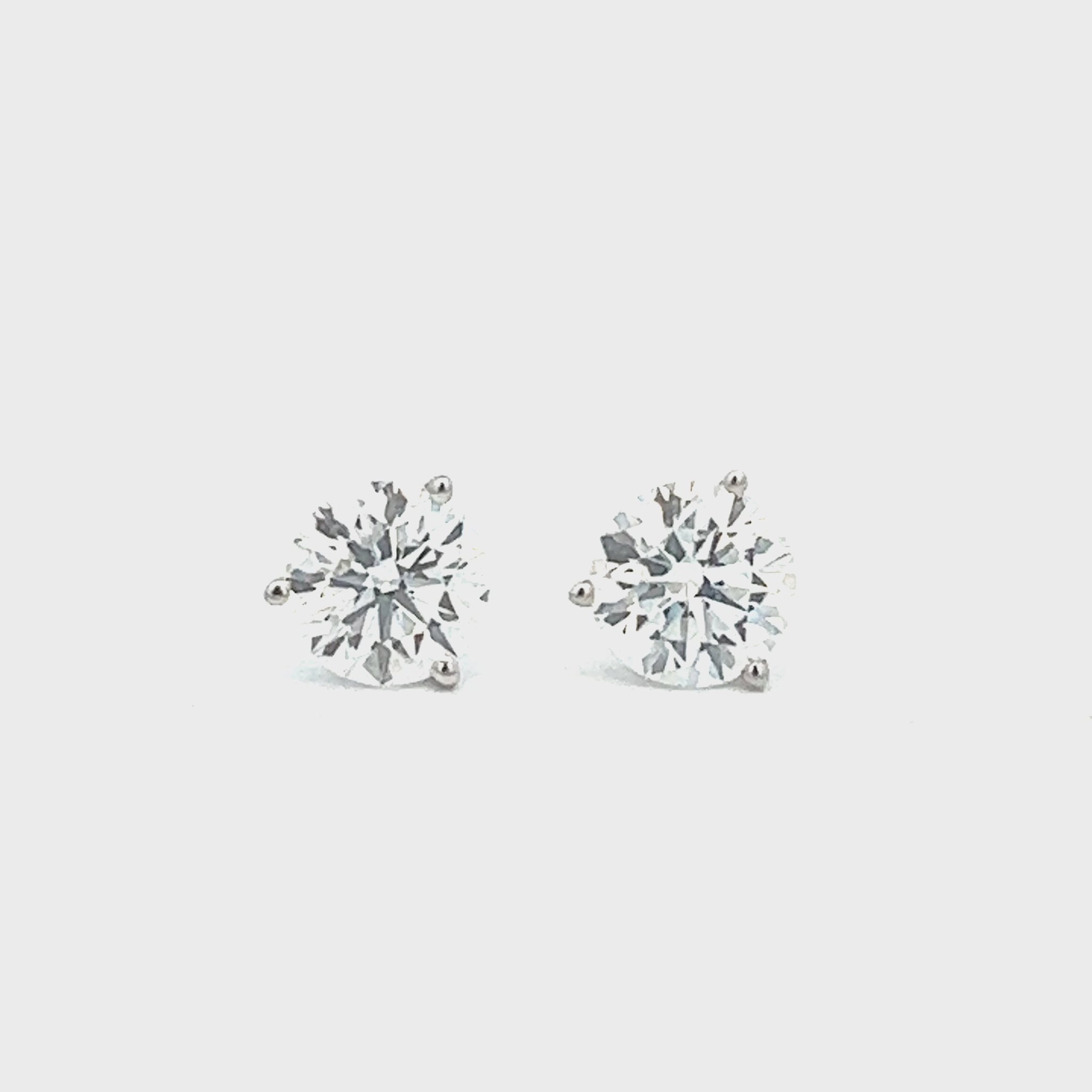4 Carat Diamond Stud Earrings | 14k White Gold Video