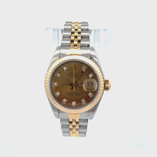 Video of a Rolex 69173 | Ladies Rolex DateJust with Diamond Dial Video | Small Womens Rolex | 1988 26mm