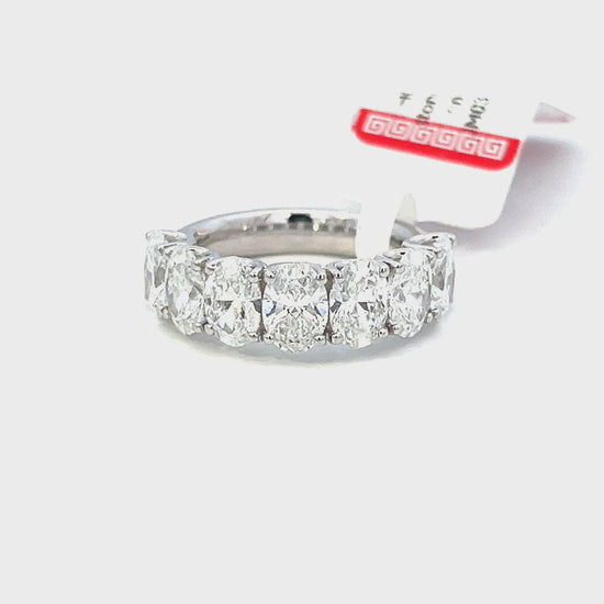 Video of a 5.13cttw Oval Diamond Engagement Ring | Half Eternity Wedding Band Video | Diamond Ring Houston Video