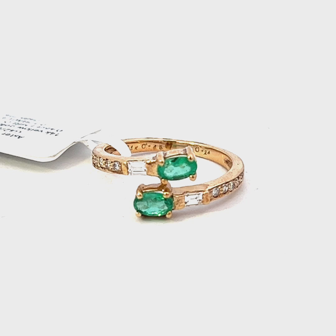 0.70cttw Emerald Gold Ring Video | Emerald Stacking Ring Video | Klein's Jewelry