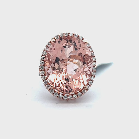 Video of A 24.95ct Oval Morganite Ring | Rose Gold