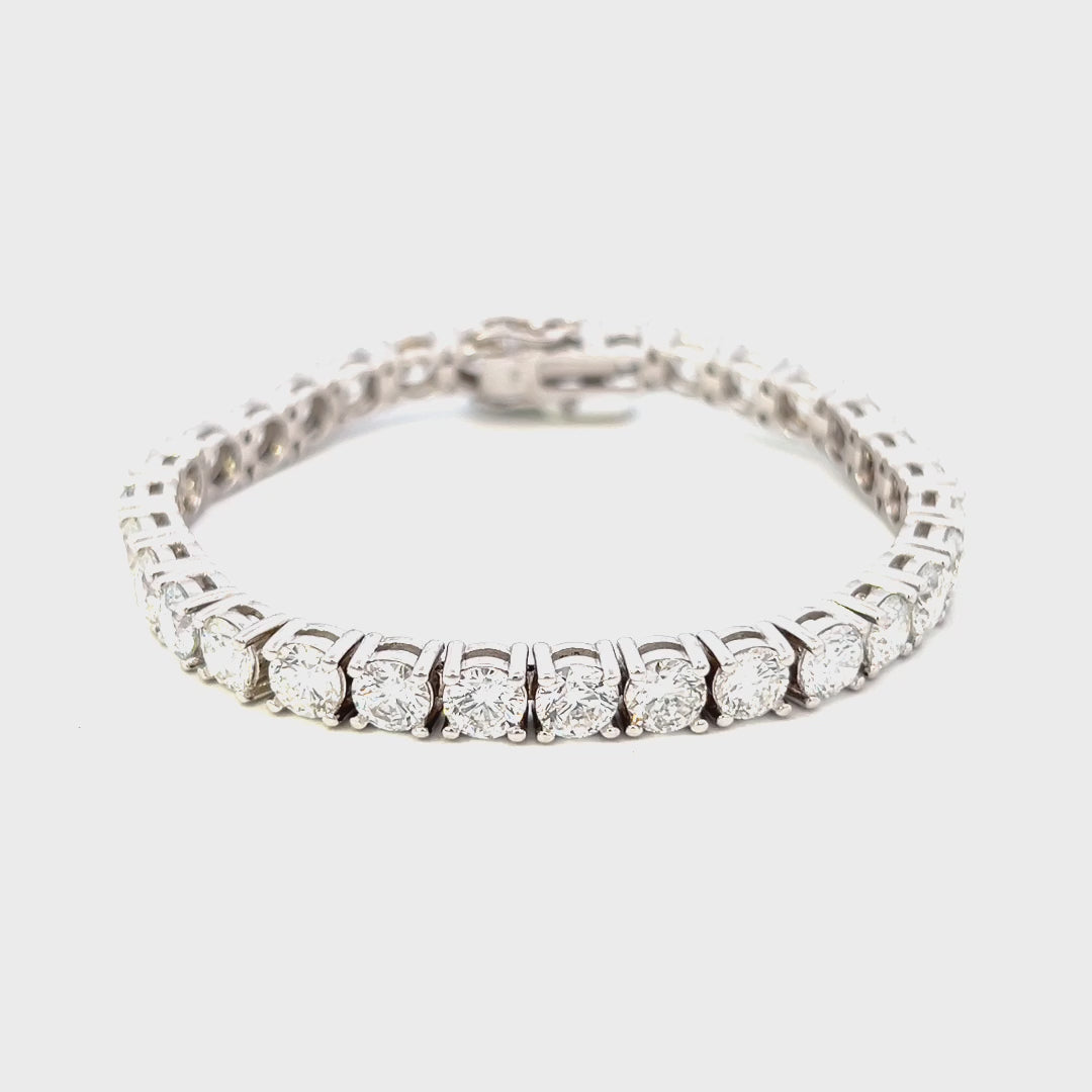 20.05cttw Lab Grown Diamonds Tennis Bracelet Video | 14k White Gold Tennis Bracelet Video