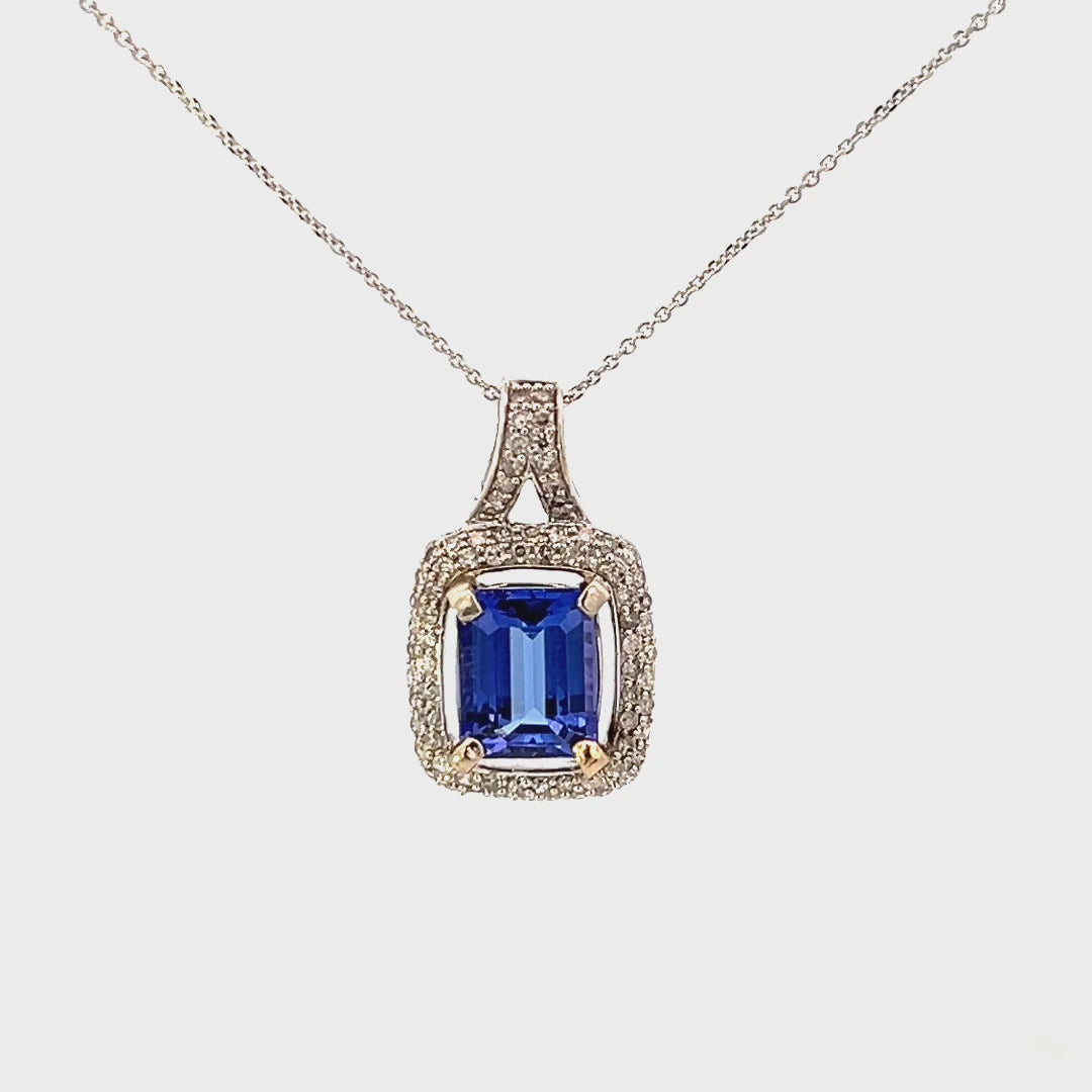 4.04cttw Tanzanite Necklace Gold Video | Tanzanite Necklace Video