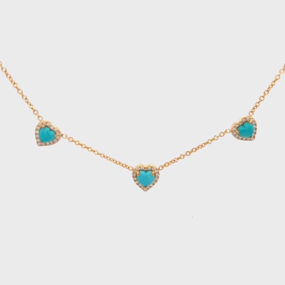 1cttw Turquoise Heart Necklace Video | Klein's Jewelry Houston
