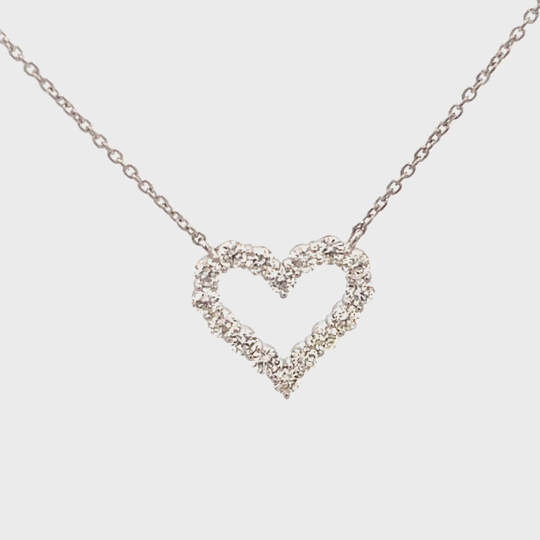 0.56cttw Gold Heart Necklace Video | Diamond Heart Pendant | Klein's