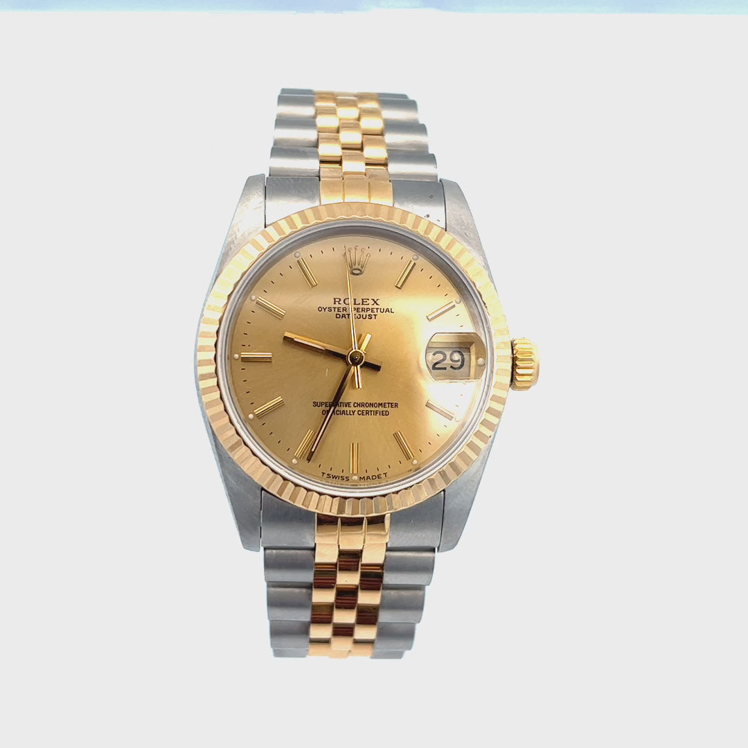 Rolex 68273 DateJust 31mm Champagne Dial 1988 Klein s Jewelry