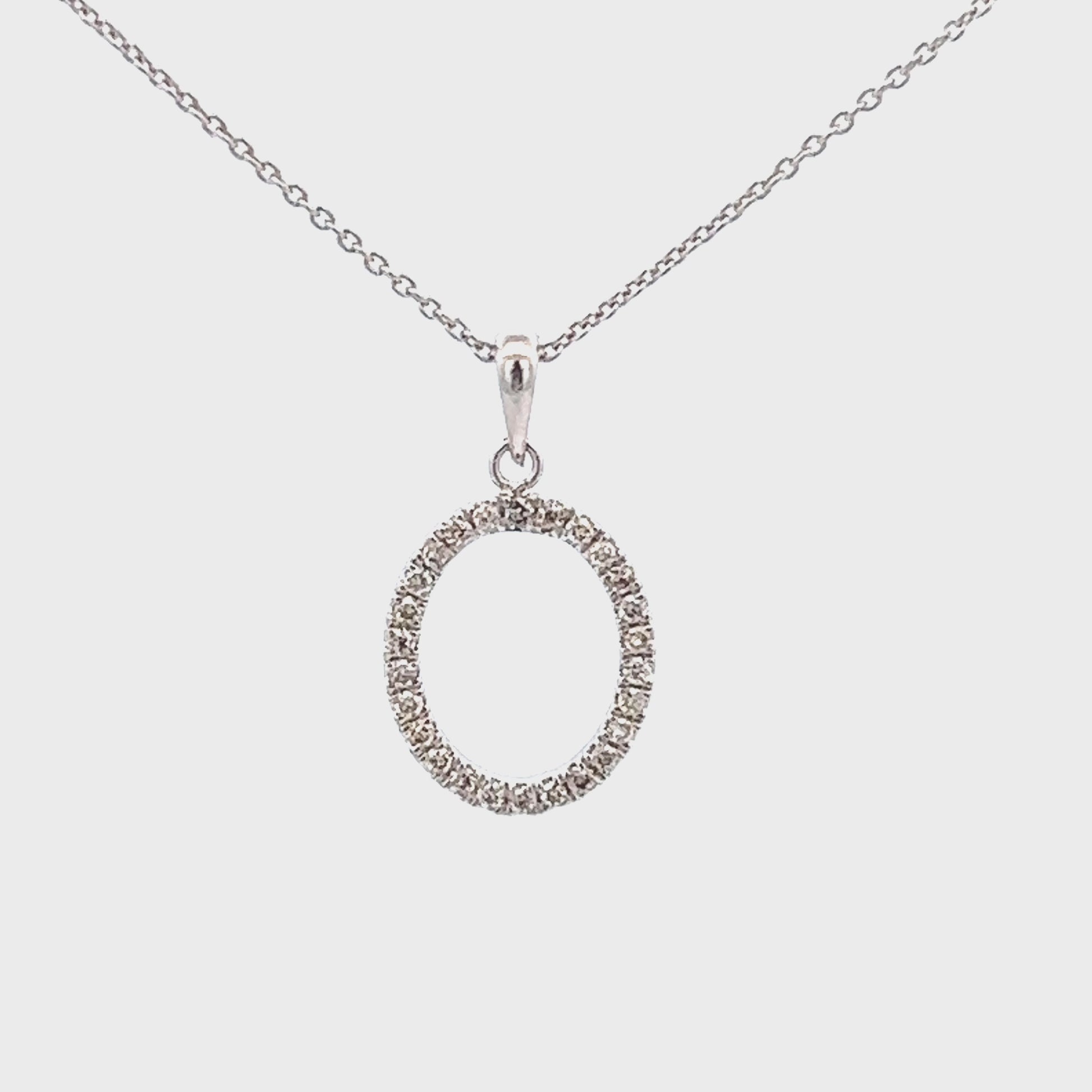.17ct Oval Diamond Necklace | 14k White Gold Video
