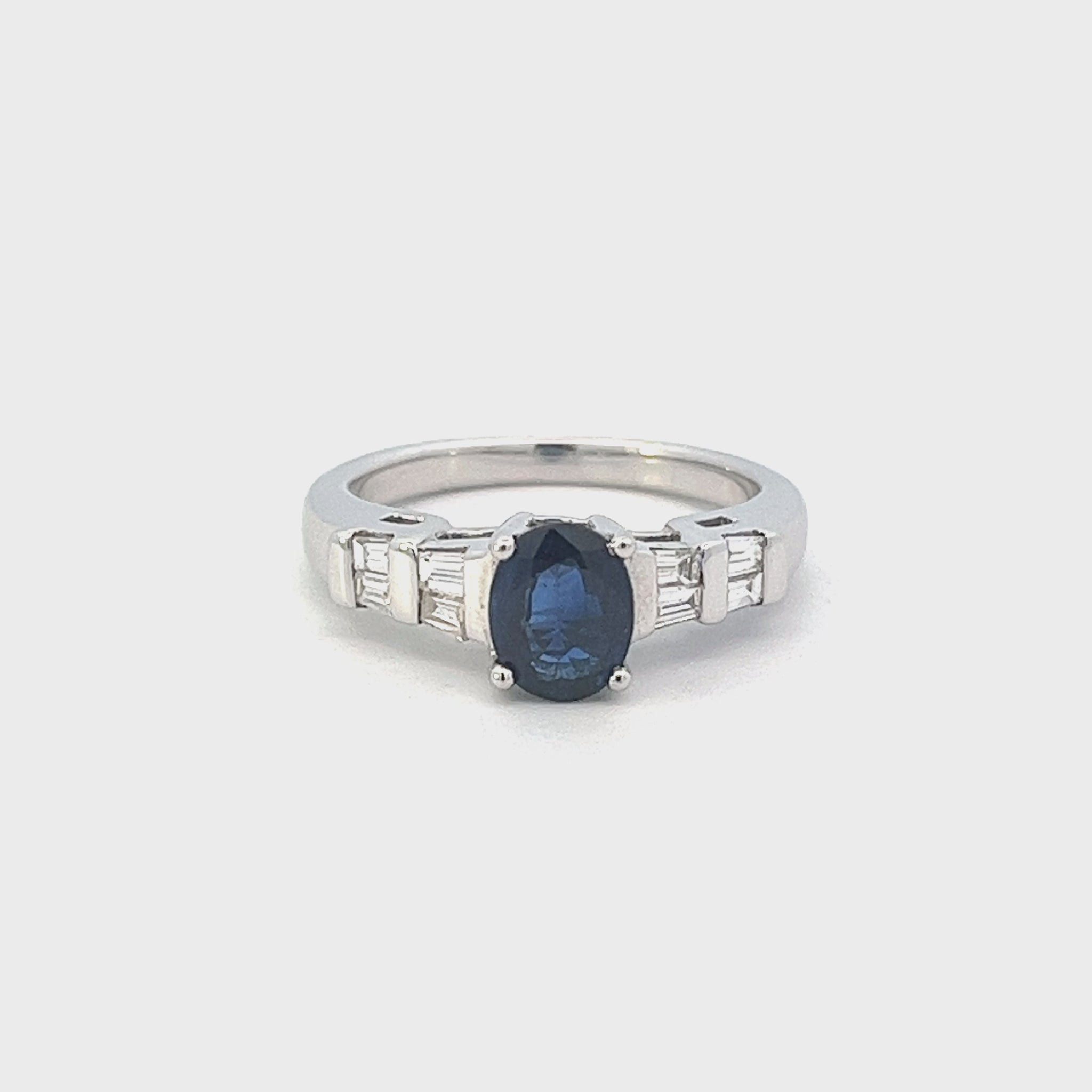 .80ct Oval Cut Sapphire Ring With Diamonds Video