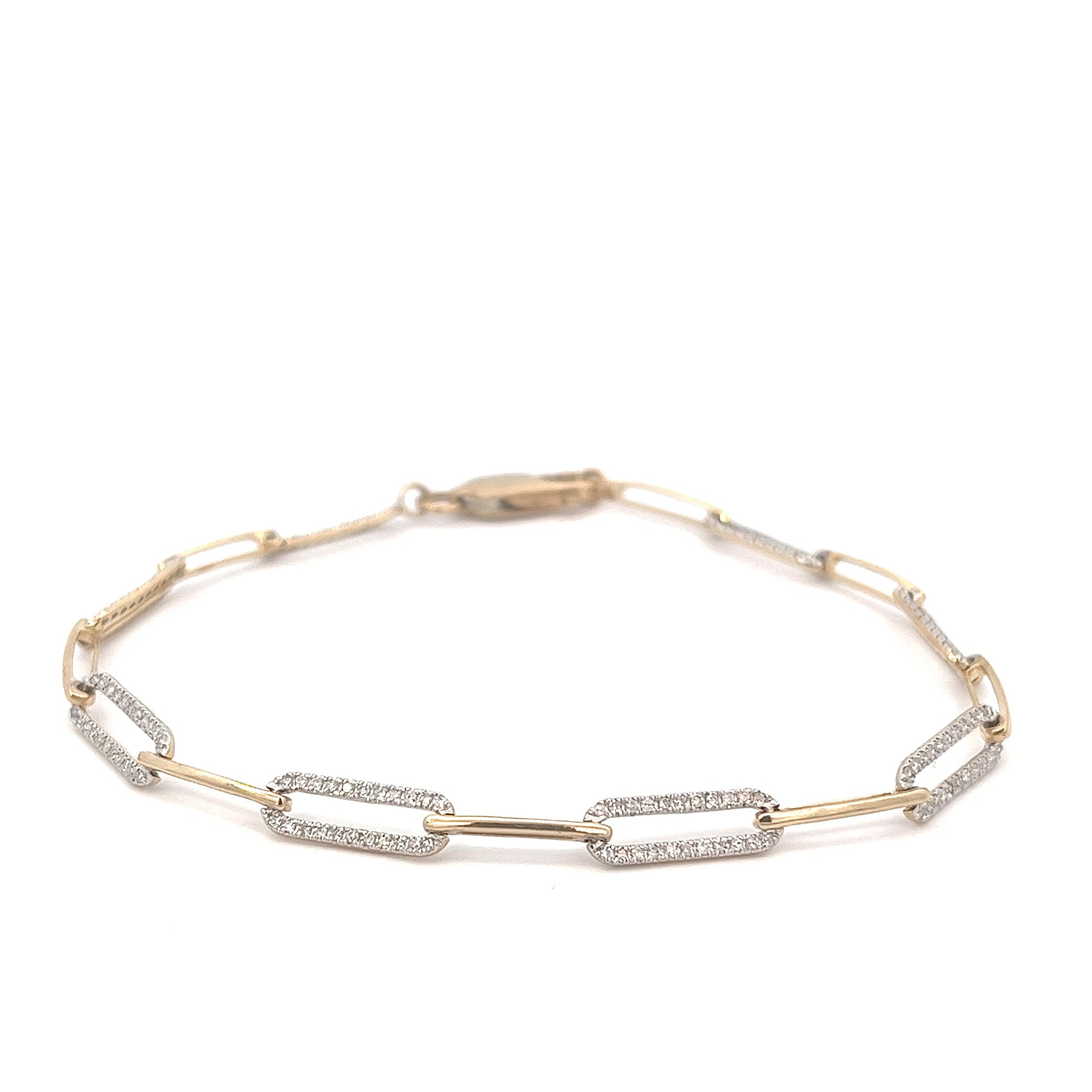 Diamond Paper Clip Bracelet