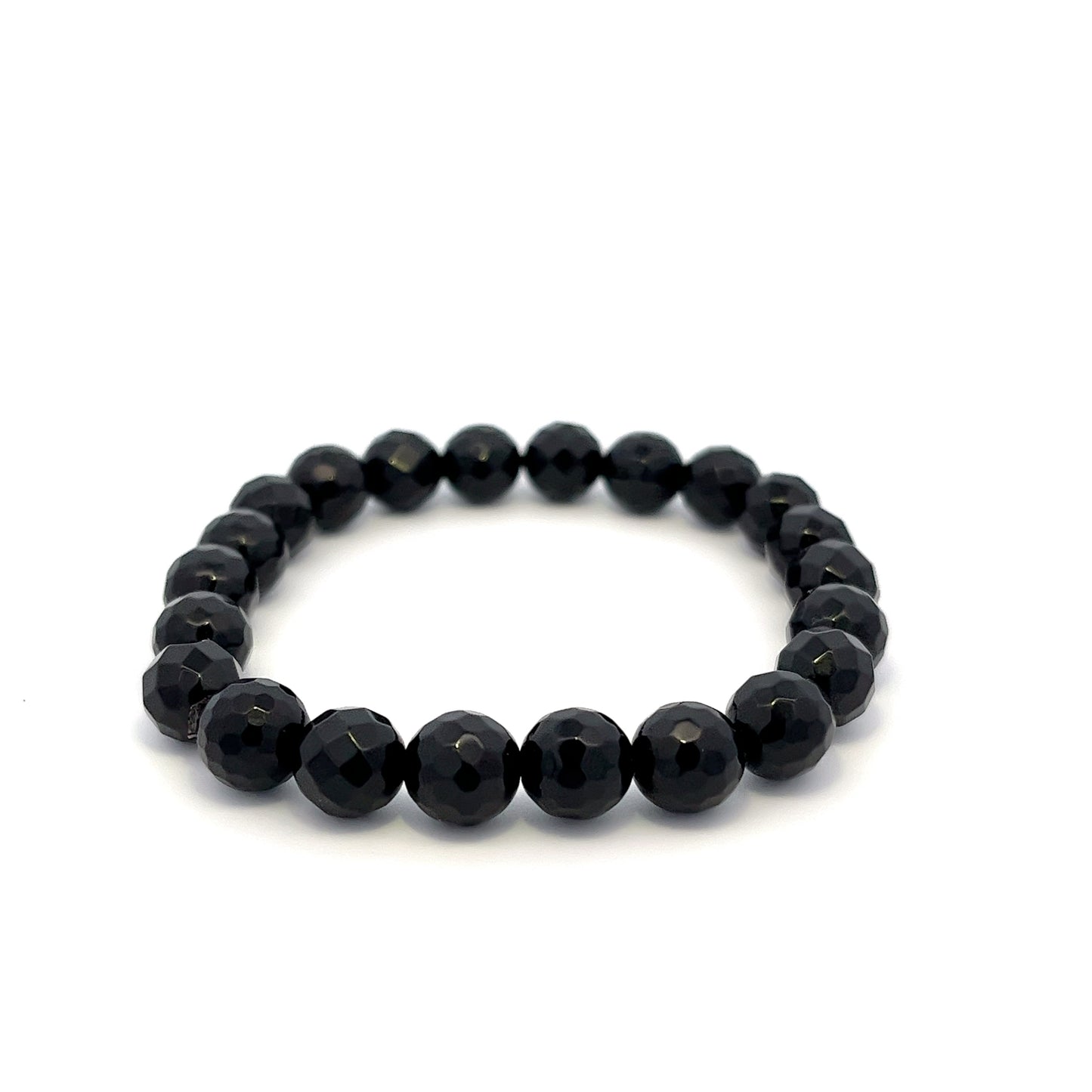 8mm elastic black onyx bead bracelet