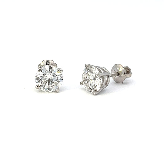 1.82ct total weight round diamond stud earrings
