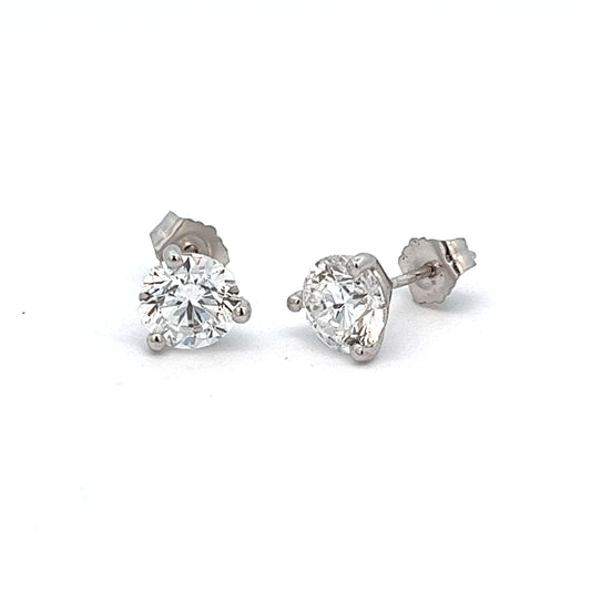 2.00ct total weight round diamond stud earrings