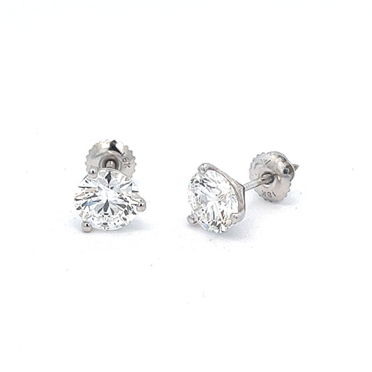 3.00ct total weight diamond stud earrings