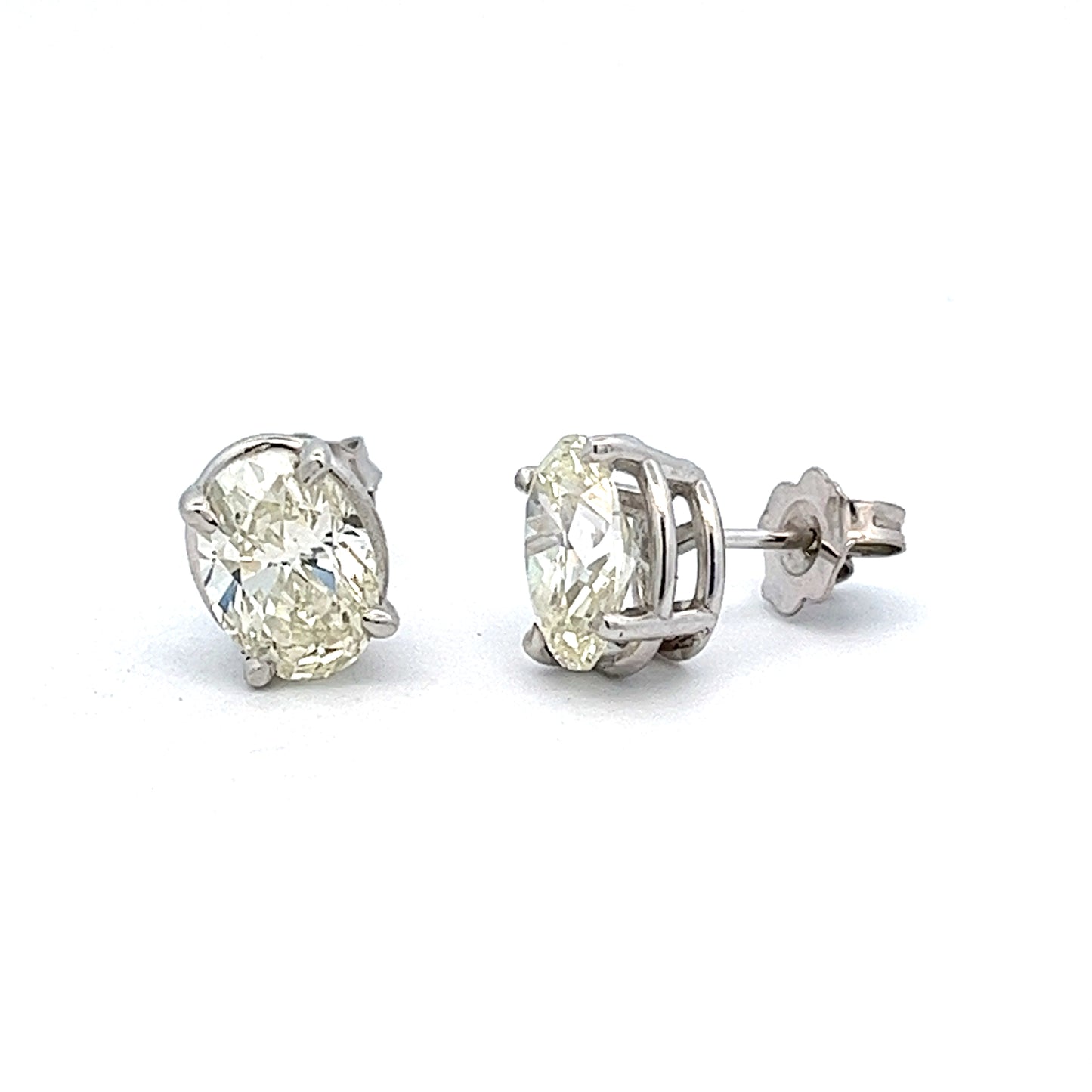 2.71ct total weight Oval diamond earrings