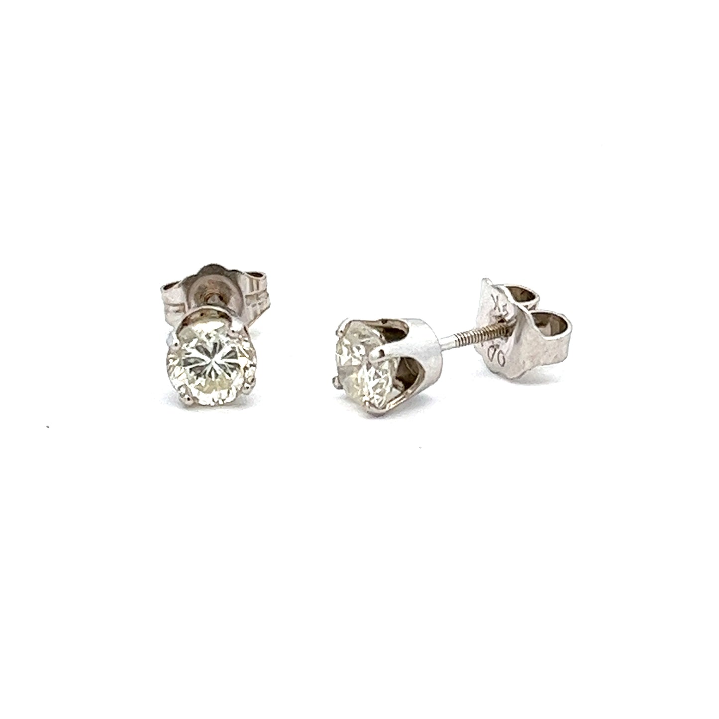 3/4ct total weight round diamond stud earrings