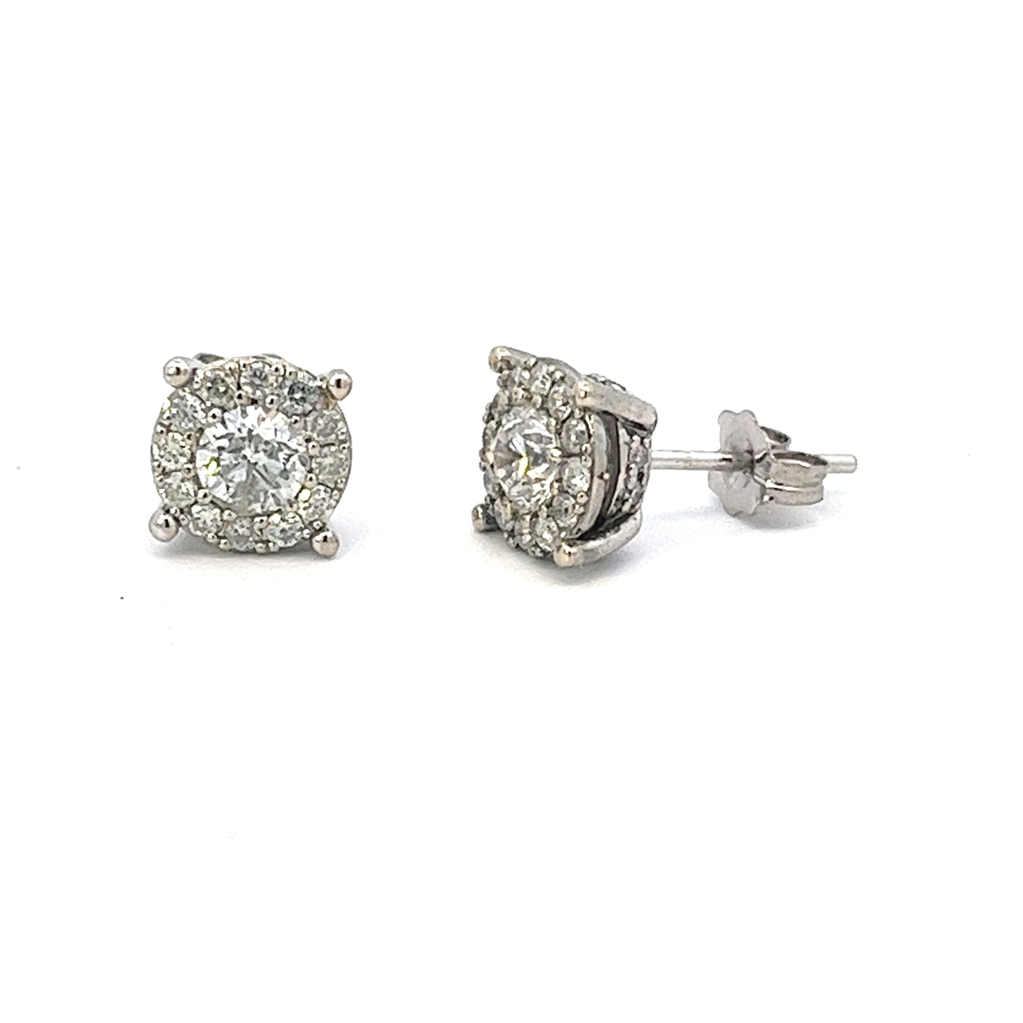 1.00ct total weight round diamonds earrings