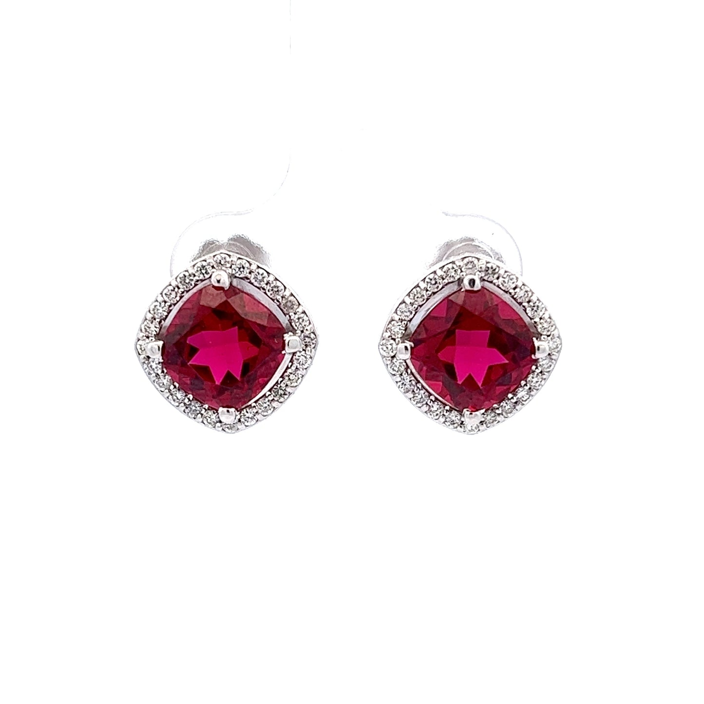 4.79ct total weight ruby and diamond earrings