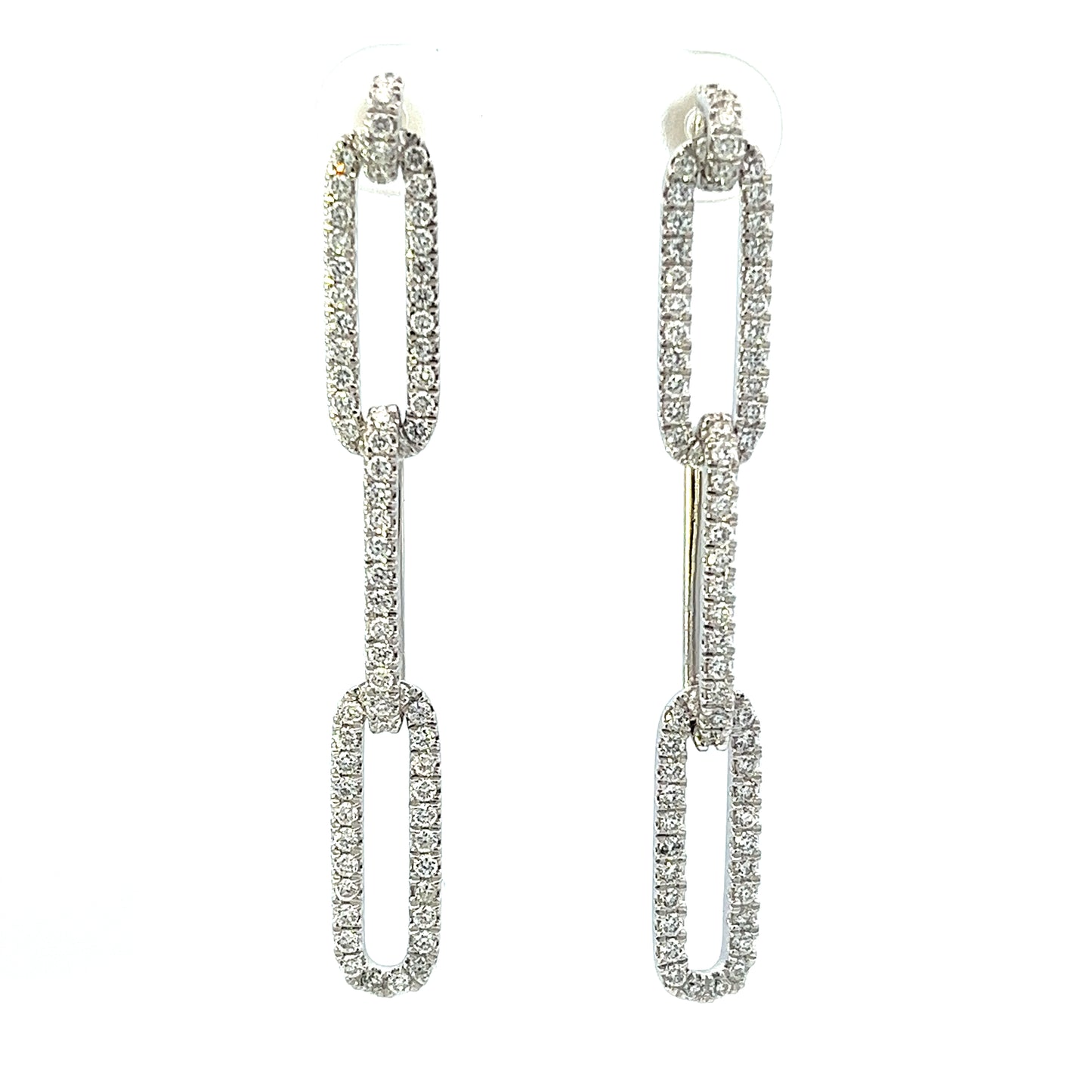 1.40ct total weight diamond paper clip earrings