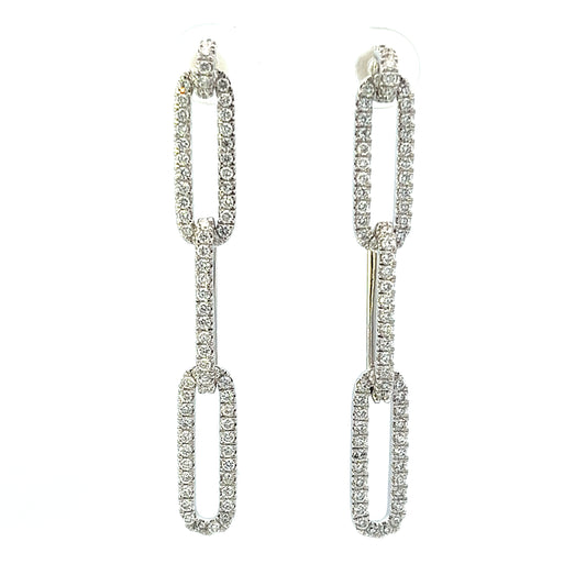 1.40ct total weight diamond paper clip earrings