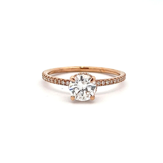 18k Rose Gold Round Cut Engagement Ring